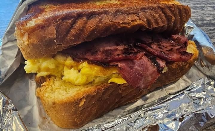 Turkey Bacon Egg & Cheese Drop Sandwich.